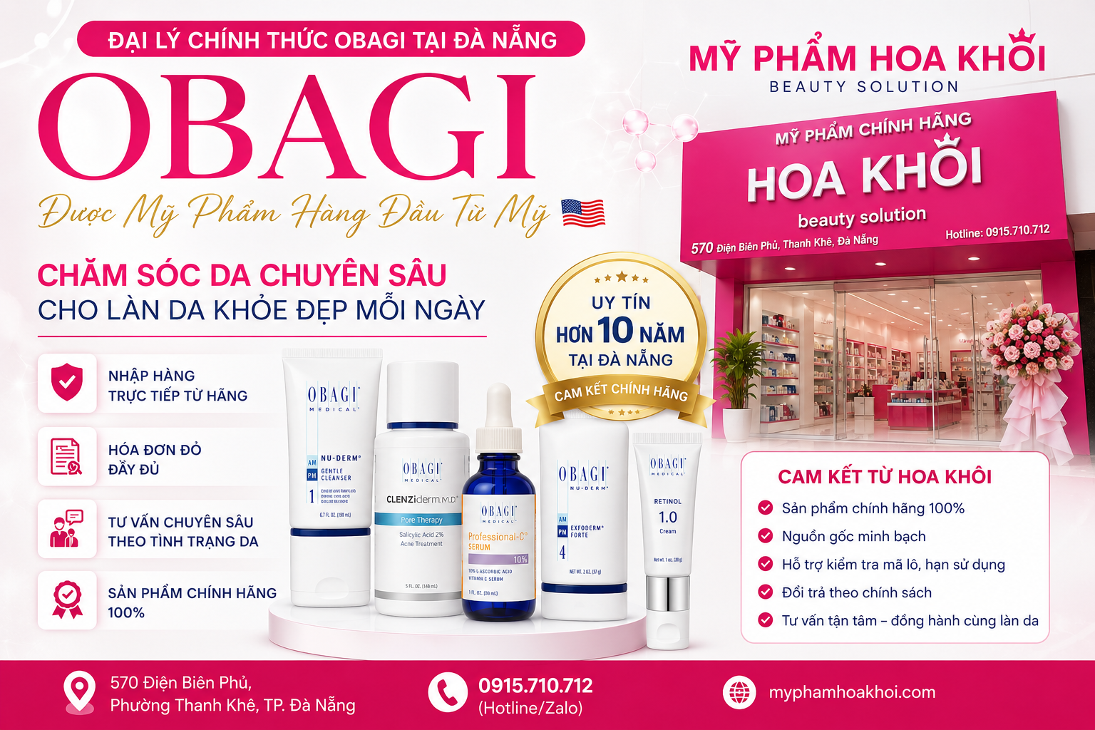 Obagi Tại Đ&agrave; Nẵng Ch&iacute;nh H&atilde;ng &ndash; Mỹ Phẩm Hoa Kh&ocirc;i Đại L&yacute; Uy T&iacute;n Hơn 10 Năm
